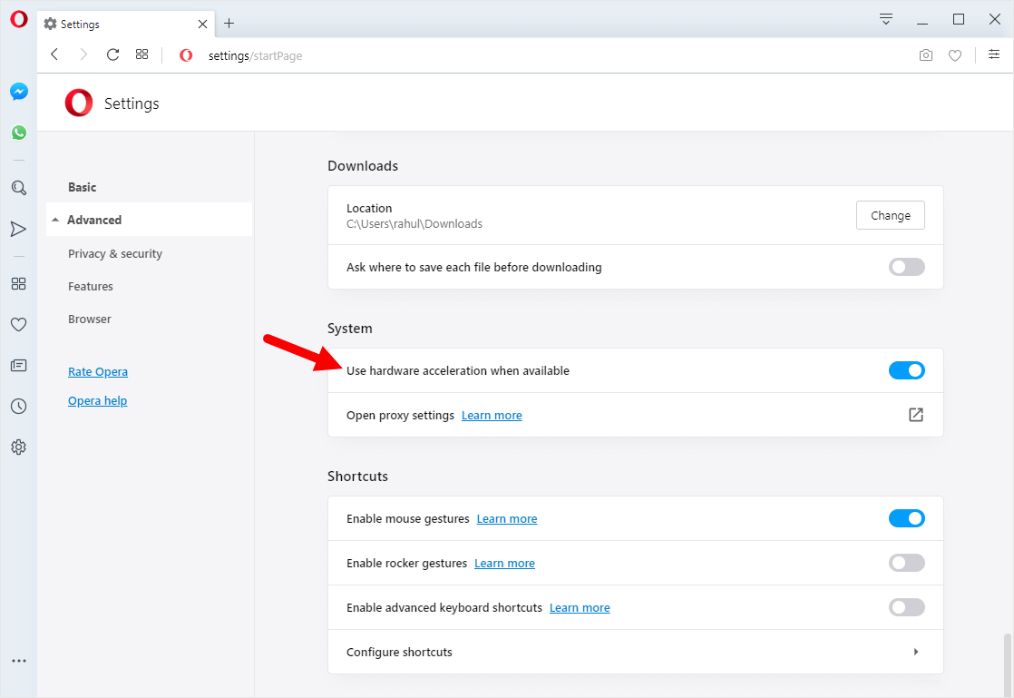 How to Disable Hardware Acceleration on Opera Browser